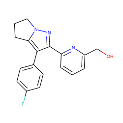 OCc1cccc(-c2nn3c(c2-c2ccc(F)cc2)CCC3)n1 ZINC000027179184