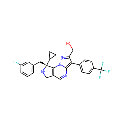 OCc1nn2c3c(cnc2c1-c1ccc(C(F)(F)F)cc1)CN[C@]3(Cc1cccc(F)c1)C1CC1 ZINC000299827401