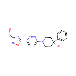 OCc1noc(-c2ccc(N3CCC(O)(c4ccccc4)CC3)nn2)n1 ZINC001772634427