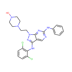 ON1CCN(CCn2nc(Nc3c(Cl)cccc3Cl)c3cnc(Nc4ccccc4)nc32)CC1 ZINC000049850518