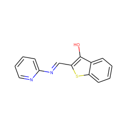 Oc1c(/C=N/c2ccccn2)sc2ccccc12 ZINC000018165250