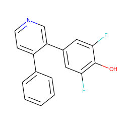 Oc1c(F)cc(-c2cnccc2-c2ccccc2)cc1F ZINC000473094877