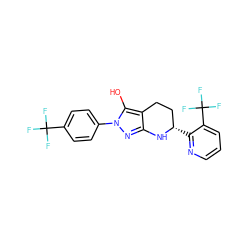 Oc1c2c(nn1-c1ccc(C(F)(F)F)cc1)N[C@@H](c1ncccc1C(F)(F)F)CC2 ZINC000038156645