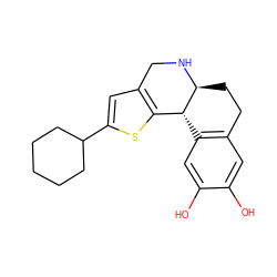 Oc1cc2c(cc1O)[C@@H]1c3sc(C4CCCCC4)cc3CN[C@H]1CC2 ZINC000013762012