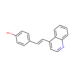 Oc1ccc(/C=C/c2ccnc3ccccc23)cc1 ZINC000000179470