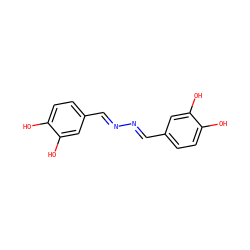 Oc1ccc(/C=N/N=C/c2ccc(O)c(O)c2)cc1O ZINC000001582088