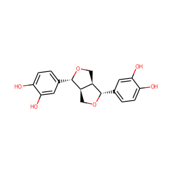 Oc1ccc([C@@H]2OC[C@@H]3[C@H]2CO[C@H]3c2ccc(O)c(O)c2)cc1O ZINC000028643922