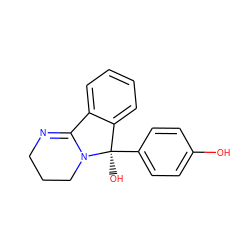 Oc1ccc([C@]2(O)c3ccccc3C3=NCCCN32)cc1 ZINC000013491060