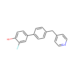 Oc1ccc(-c2ccc(Cc3ccncc3)cc2)cc1F ZINC000053314450