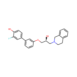 Oc1ccc(-c2cccc(OC[C@@H](O)CN3CCc4ccccc4C3)c2)cc1F ZINC000219736308