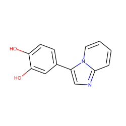 Oc1ccc(-c2cnc3ccccn23)cc1O ZINC000653845374