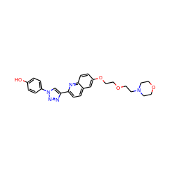 Oc1ccc(-n2cc(-c3ccc4cc(OCCOCCN5CCOCC5)ccc4n3)nn2)cc1 ZINC000653841645