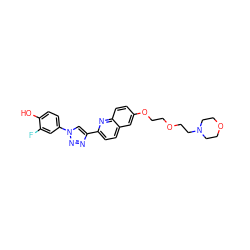 Oc1ccc(-n2cc(-c3ccc4cc(OCCOCCN5CCOCC5)ccc4n3)nn2)cc1F ZINC001772577961