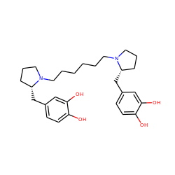 Oc1ccc(C[C@@H]2CCCN2CCCCCCN2CCC[C@@H]2Cc2ccc(O)c(O)c2)cc1O ZINC000026471949