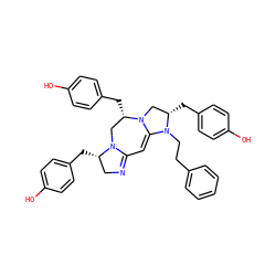 Oc1ccc(C[C@H]2CN3C(=CC4=NC[C@H](Cc5ccc(O)cc5)N4C[C@@H]3Cc3ccc(O)cc3)N2CCc2ccccc2)cc1 ZINC000473097959