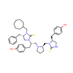 Oc1ccc(C[C@H]2CNC(=S)N2C[C@H]2CCCN2C[C@H](Cc2ccc(O)cc2)N2C[C@H](Cc3ccccc3)N(CC3CCCCCC3)C2=S)cc1 ZINC000072128002