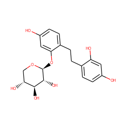 Oc1ccc(CCc2ccc(O)cc2O[C@@H]2OC[C@@H](O)[C@H](O)[C@H]2O)c(O)c1 ZINC000045506763