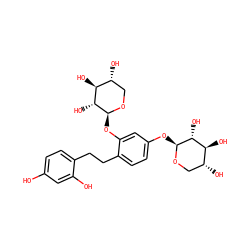Oc1ccc(CCc2ccc(O[C@@H]3OC[C@@H](O)[C@H](O)[C@H]3O)cc2O[C@@H]2OC[C@@H](O)[C@H](O)[C@H]2O)c(O)c1 ZINC000049878655