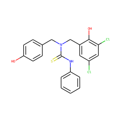 Oc1ccc(CN(Cc2cc(Cl)cc(Cl)c2O)C(=S)Nc2ccccc2)cc1 ZINC000045338014