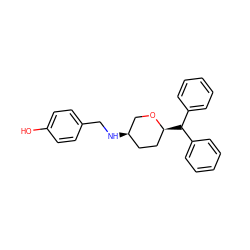 Oc1ccc(CN[C@@H]2CC[C@H](C(c3ccccc3)c3ccccc3)OC2)cc1 ZINC000035821109