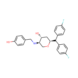 Oc1ccc(CN[C@@H]2CO[C@H](C(c3ccc(F)cc3)c3ccc(F)cc3)C[C@H]2O)cc1 ZINC000103228724