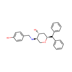 Oc1ccc(CN[C@@H]2CO[C@H](C(c3ccccc3)c3ccccc3)C[C@H]2O)cc1 ZINC000035793685