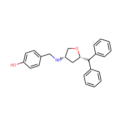 Oc1ccc(CN[C@@H]2CO[C@H](C(c3ccccc3)c3ccccc3)C2)cc1 ZINC000103228701