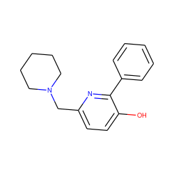 Oc1ccc(CN2CCCCC2)nc1-c1ccccc1 ZINC000000353965