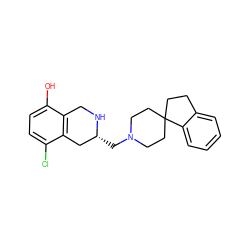 Oc1ccc(Cl)c2c1CN[C@H](CN1CCC3(CCc4ccccc43)CC1)C2 ZINC000137466734