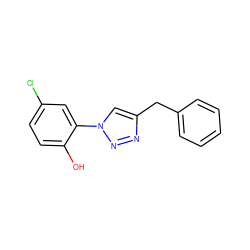 Oc1ccc(Cl)cc1-n1cc(Cc2ccccc2)nn1 ZINC000036458273