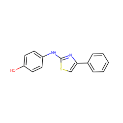 Oc1ccc(Nc2nc(-c3ccccc3)cs2)cc1 ZINC000000073545