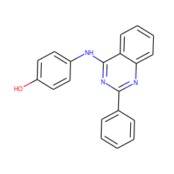 Oc1ccc(Nc2nc(-c3ccccc3)nc3ccccc23)cc1 ZINC000000065034