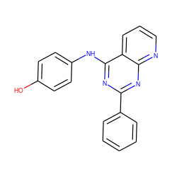 Oc1ccc(Nc2nc(-c3ccccc3)nc3ncccc23)cc1 ZINC001772654007