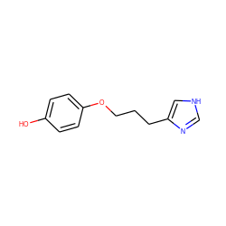 Oc1ccc(OCCCc2c[nH]cn2)cc1 ZINC000013814520