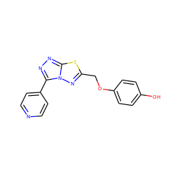 Oc1ccc(OCc2nn3c(-c4ccncc4)nnc3s2)cc1 ZINC000169307939