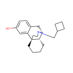 Oc1ccc2c(c1)[C@@]13CCCC[C@H]1[C@@H](C2)N(CC1CCC1)CC3 ZINC000003982790