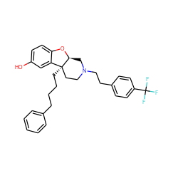 Oc1ccc2c(c1)[C@]1(CCCCc3ccccc3)CCN(CCc3ccc(C(F)(F)F)cc3)C[C@@H]1O2 ZINC000299867209