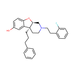 Oc1ccc2c(c1)[C@]1(CCCc3ccccc3)CCN(CCc3ccccc3F)C[C@@H]1O2 ZINC000299855120