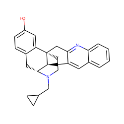 Oc1ccc2c(c1)[C@]13CCN(CC4CC4)[C@H](C2)[C@@H]1Cc1cc2ccccc2nc1C3 ZINC000043075665