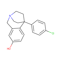 Oc1ccc2c(c1)CN1CCC2(c2ccc(Cl)cc2)CC1 ZINC000114348275