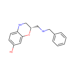 Oc1ccc2c(c1)O[C@@H](CNCc1ccccc1)CN2 ZINC000013798062