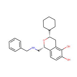 Oc1ccc2c(c1O)C[C@@H](C1CCCCC1)O[C@H]2CNCc1ccccc1 ZINC000013823836