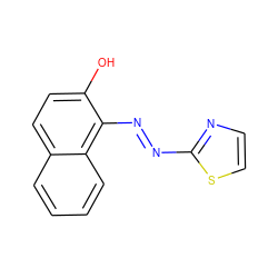 Oc1ccc2ccccc2c1N=Nc1nccs1 ZINC000253529435