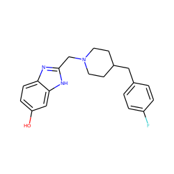 Oc1ccc2nc(CN3CCC(Cc4ccc(F)cc4)CC3)[nH]c2c1 ZINC000013560456