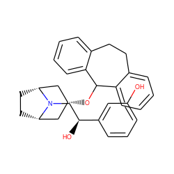 Oc1cccc([C@@H](O)CN2[C@H]3CC[C@@H]2C[C@H](OC2c4ccccc4CCc4ccccc42)C3)c1 ZINC000101644938