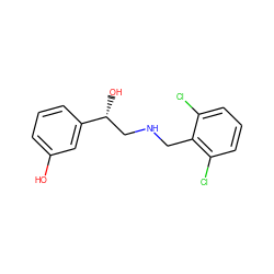 Oc1cccc([C@H](O)CNCc2c(Cl)cccc2Cl)c1 ZINC000057354887