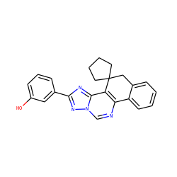 Oc1cccc(-c2nc3c4c(ncn3n2)-c2ccccc2CC42CCCC2)c1 ZINC000001079823