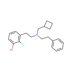 Oc1cccc(CCN(CCc2ccccc2)CC2CCC2)c1F ZINC001503999771