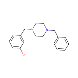 Oc1cccc(CN2CCN(Cc3ccccc3)CC2)c1 ZINC000019537365