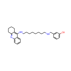 Oc1cccc(CNCCCCCCCCNc2c3c(nc4ccccc24)CCCC3)c1 ZINC000071280509